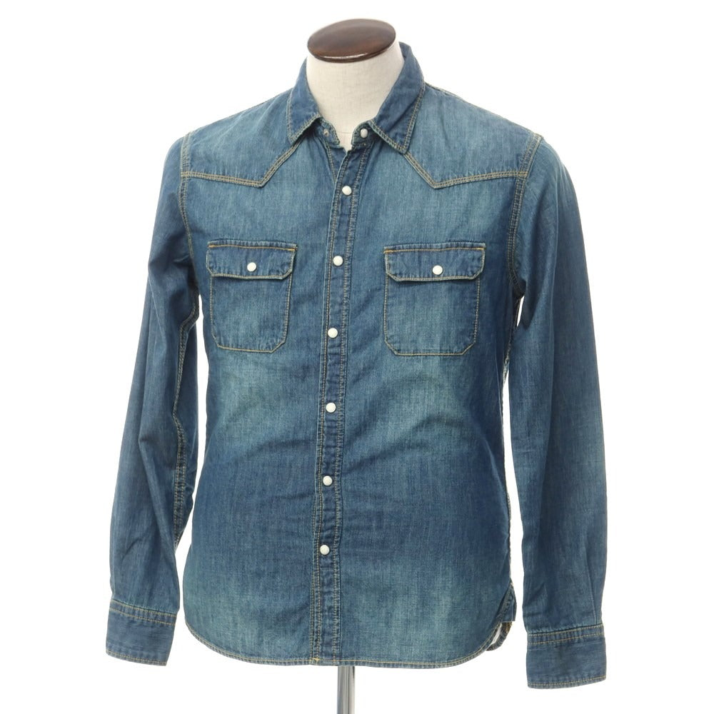 [Used] Nano Universe Denim Western Shirt Blue [L] [Condition Rank C] [Men&