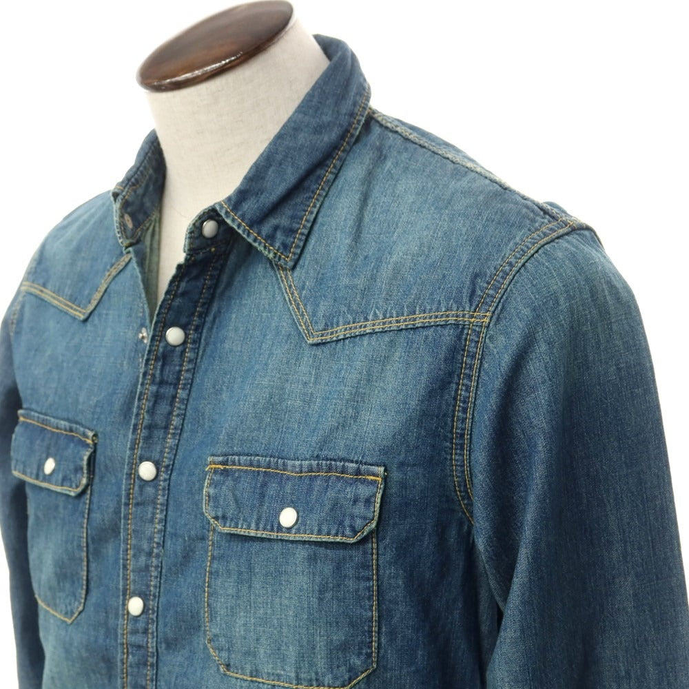 [Used] Nano Universe Denim Western Shirt Blue [L] [Condition Rank C] [Men&