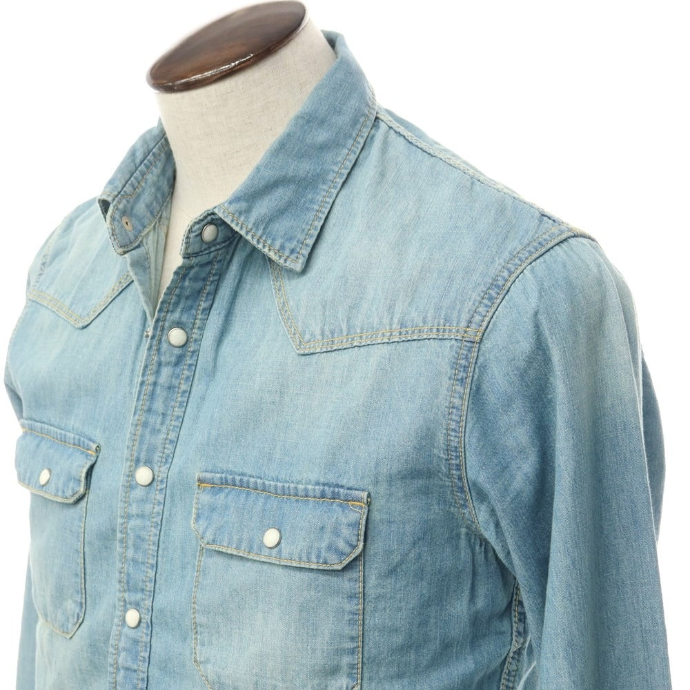 [Used] Nano Universe Denim Western Shirt Light Blue [L] [Condition Rank C] [Men&