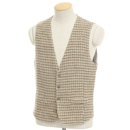 [Used] GVCONTE wool check gilet vest, beige [S] [Condition rank B] ​​[Men&