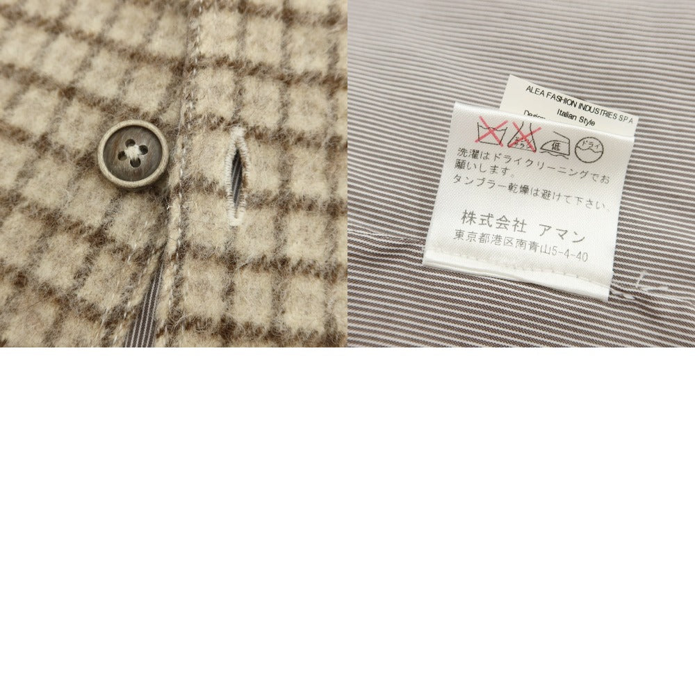 [Used] GVCONTE wool check gilet vest, beige [S] [Condition rank B] ​​[Men&