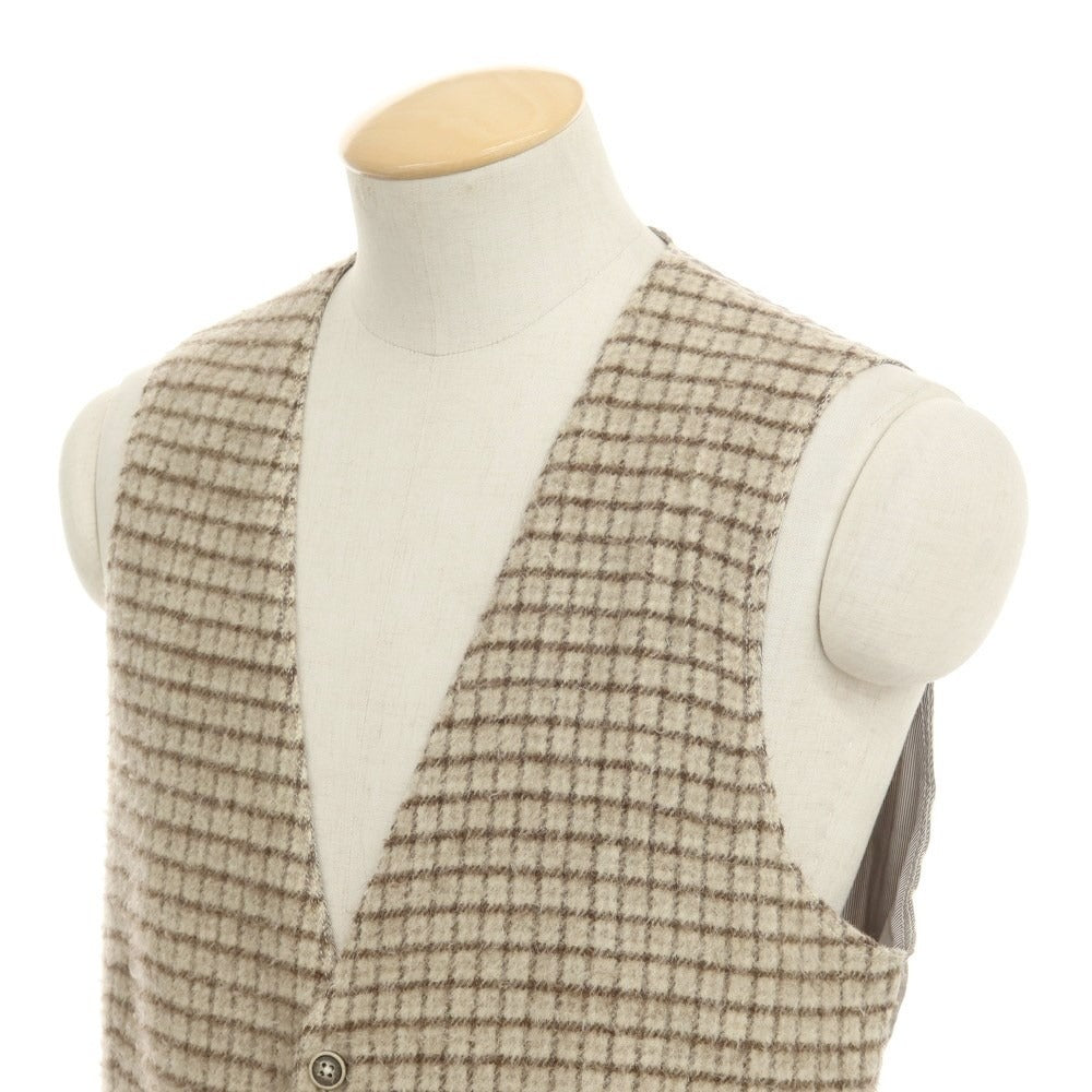 [Used] GVCONTE wool check gilet vest, beige [S] [Condition rank B] ​​[Men&