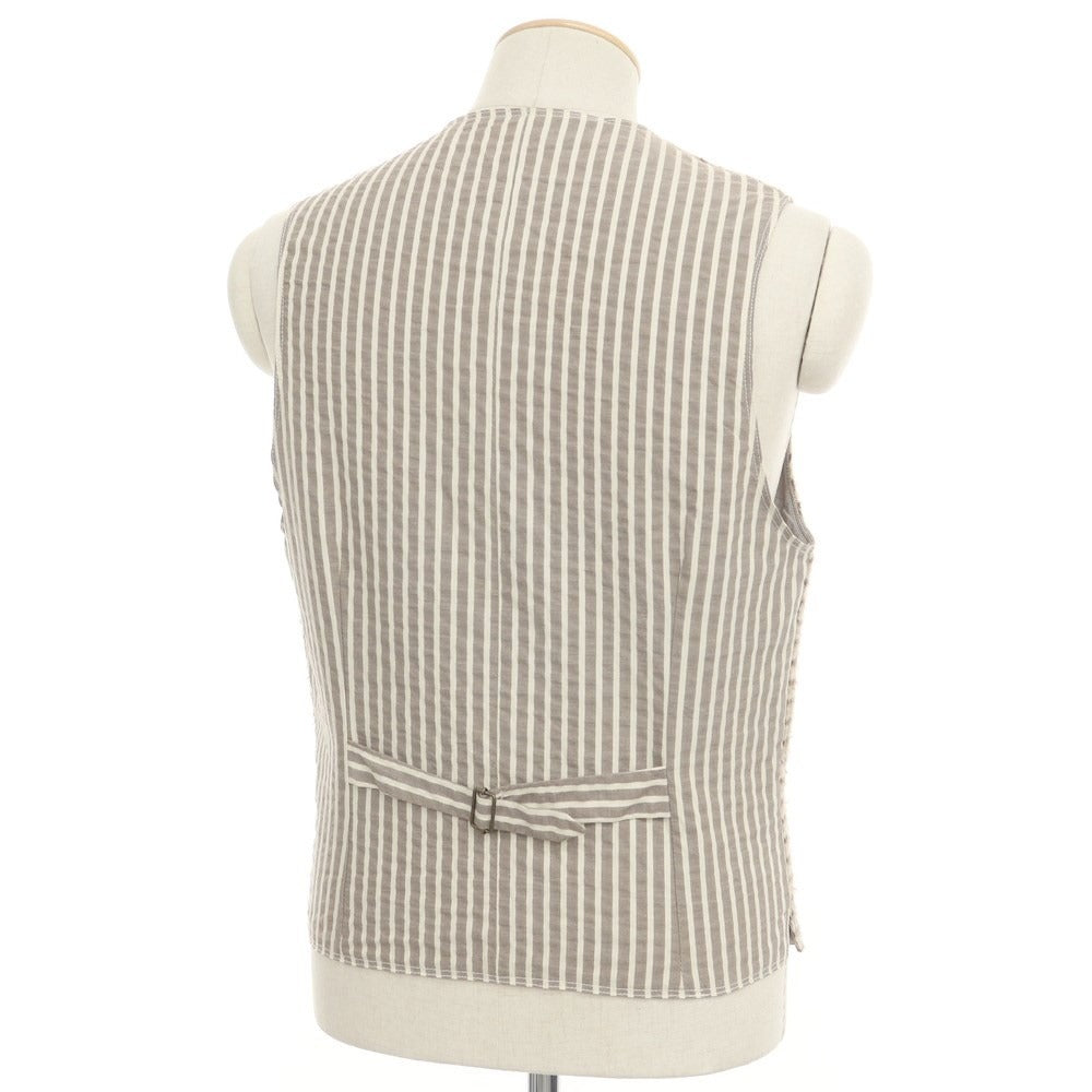 [Used] GVCONTE wool check gilet vest, beige [S] [Condition rank B] ​​[Men&