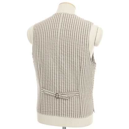 [Used] GVCONTE wool check gilet vest, beige [S] [Condition rank B] ​​[Men&