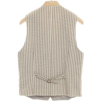 [Used] GVCONTE wool check gilet vest, beige [S] [Condition rank B] ​​[Men&