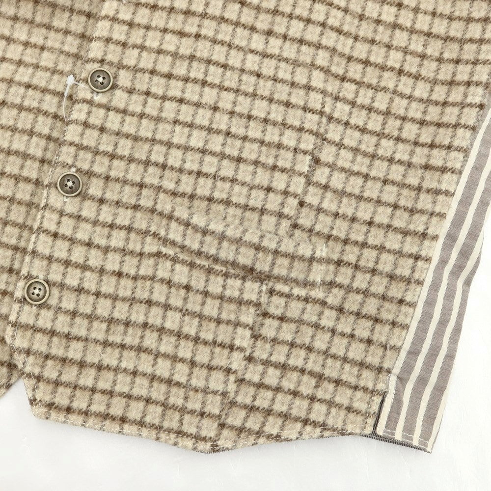 [Used] GVCONTE wool check gilet vest, beige [S] [Condition rank B] ​​[Men&