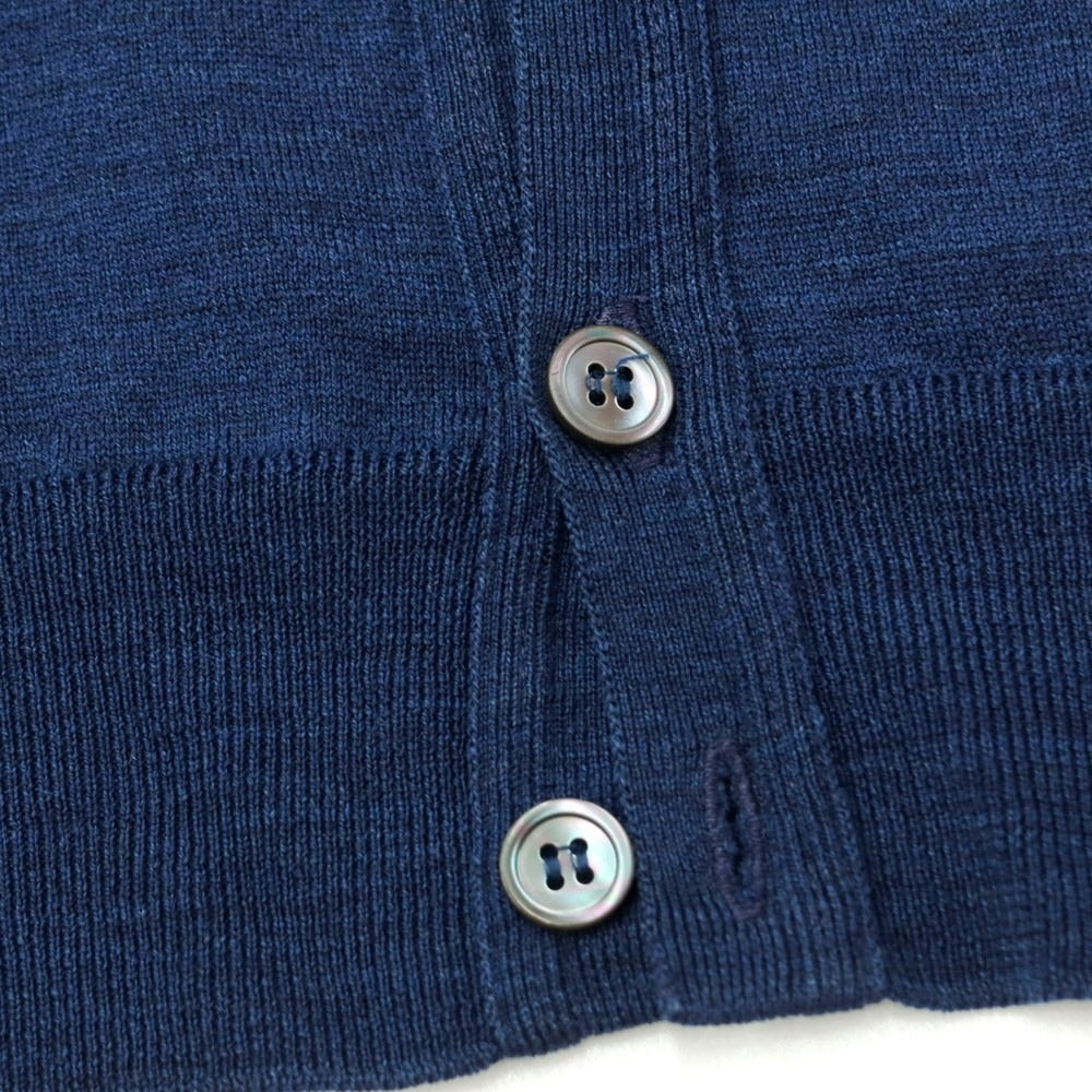 [Used] John Smedley JOHN SMEDLEY high gauge wool knit cardigan navy [XS] [Condition rank B] ​​[Men&