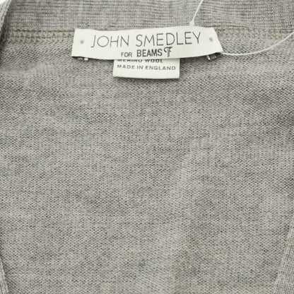 【中古】ジョンスメドレー JOHN SMEDLEY BEAMS F別注 ハイゲージウール ニットカーディガン グレー【 XS 】【 状態ランクD 】【 メンズ 】