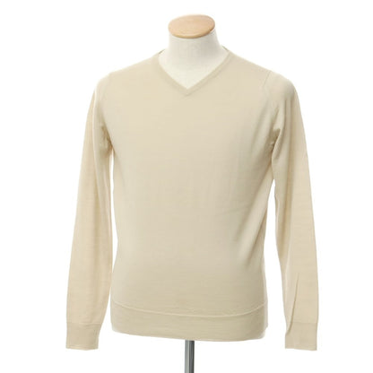 [Used] John Smedley JOHN SMEDLEY High Gauge Wool V-Neck Knit Beige [XS] [Condition Rank C] [Men&