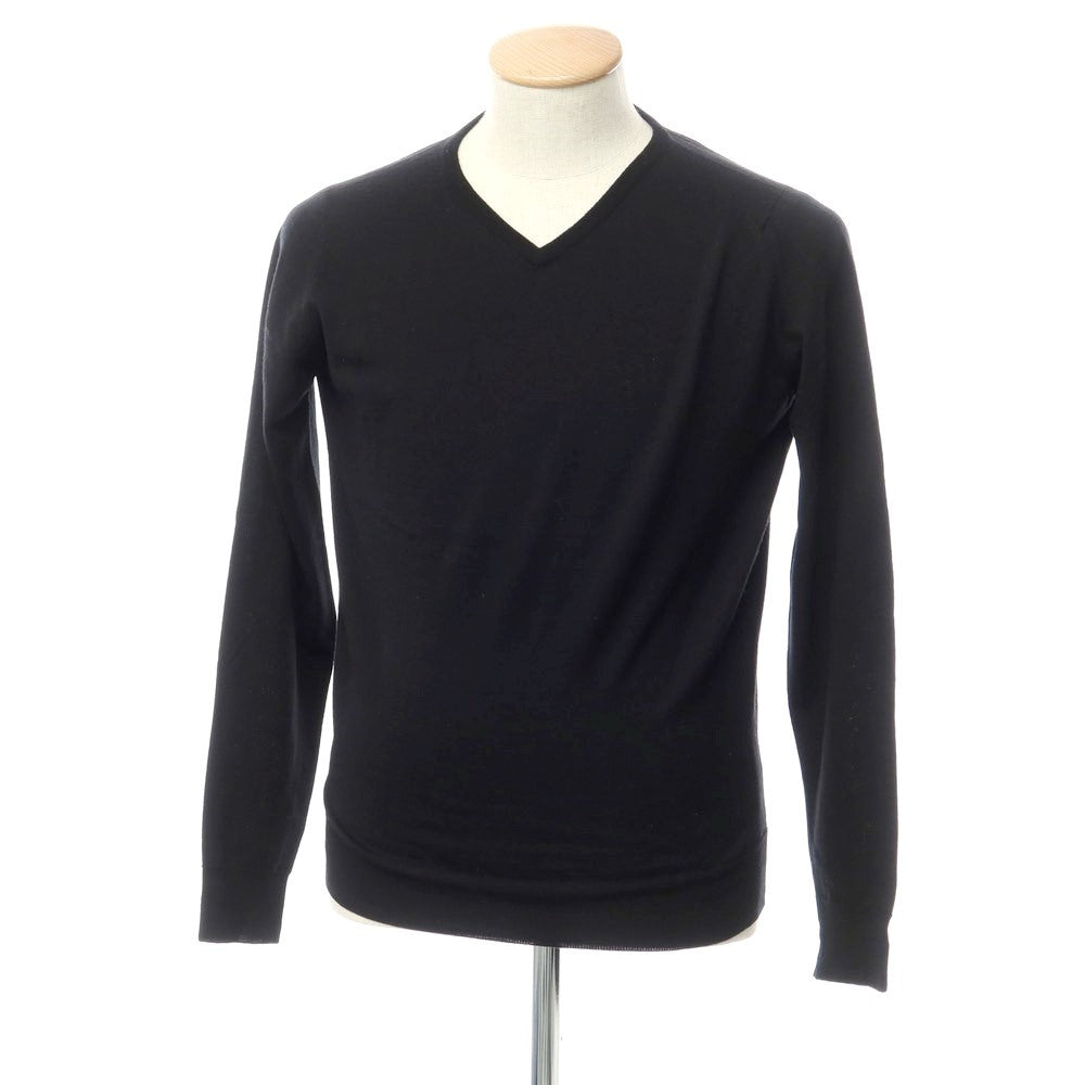 [Used] John Smedley JOHN SMEDLEY High gauge wool V-neck knit Black [XS] [Condition rank B] ​​[Men&