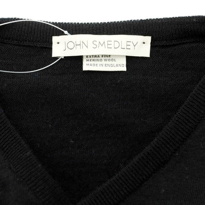 [Used] John Smedley JOHN SMEDLEY High gauge wool V-neck knit Black [XS] [Condition rank B] ​​[Men&