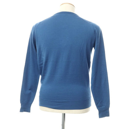 [Used] John Smedley JOHN SMEDLEY High Gauge Wool V-Neck Knit Blue [XS] [Condition Rank C] [Men&