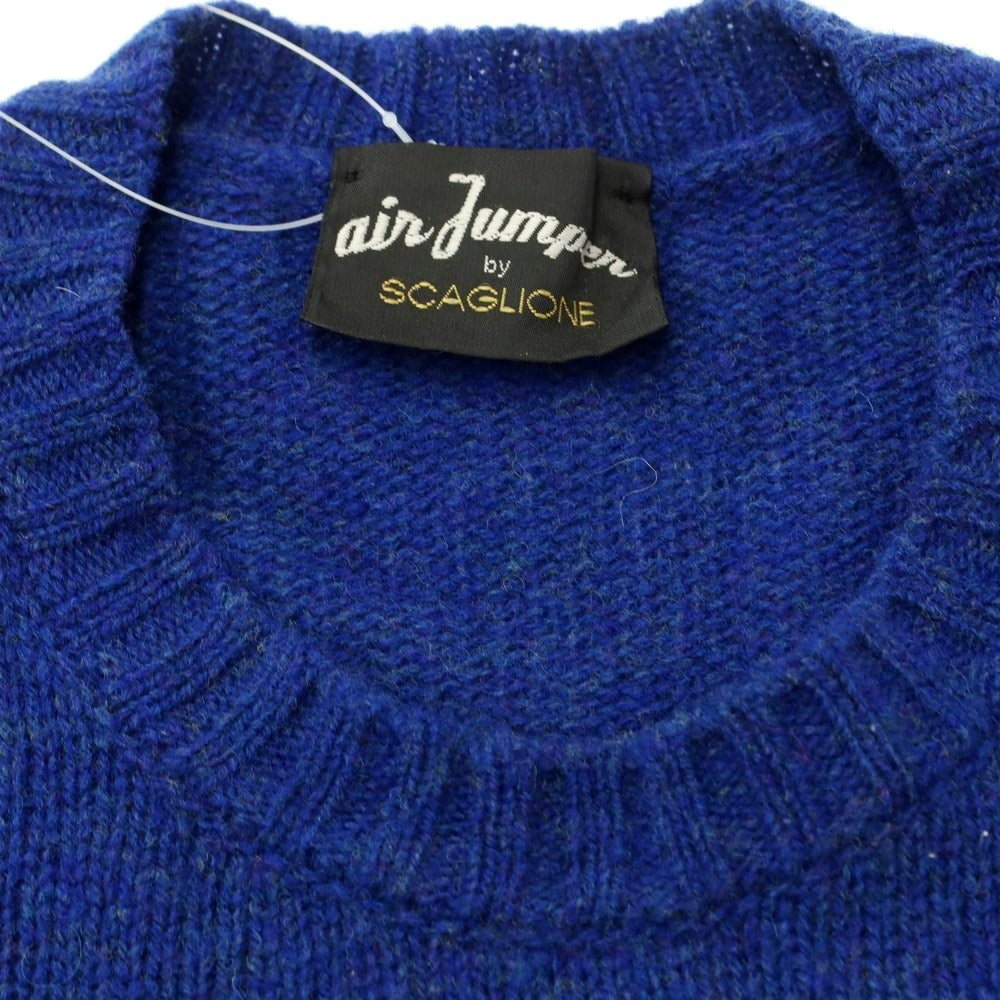 [Used] SCAGLIONE mid-gauge wool crew neck knit, blue [XS] [Condition: C] [Men&