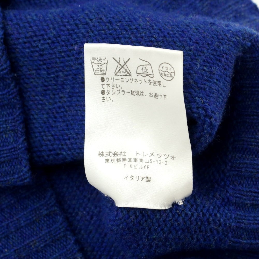 [Used] SCAGLIONE mid-gauge wool crew neck knit, blue [XS] [Condition: C] [Men&