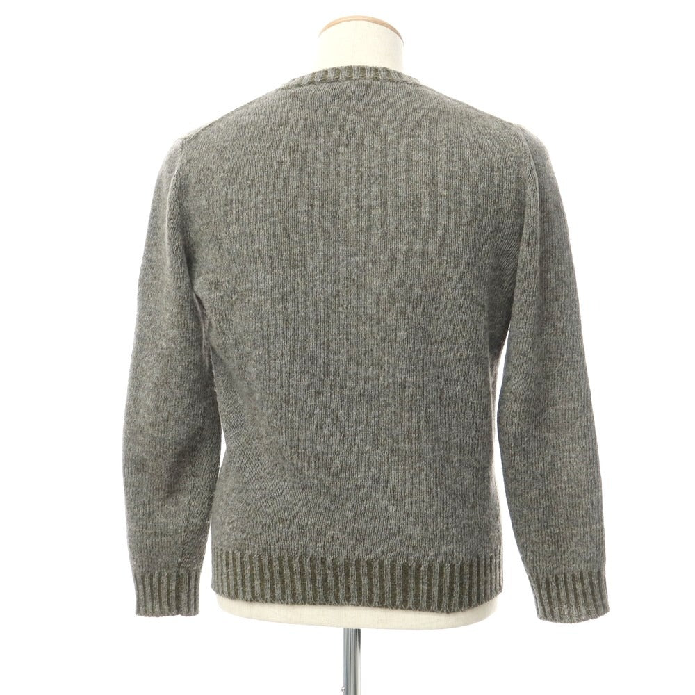 [Used] SCAGLIONE mid-gauge wool crew neck knit, gray x olive [XS] [Condition rank B] ​​[Men&