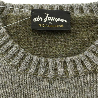 [Used] SCAGLIONE mid-gauge wool crew neck knit, gray x olive [XS] [Condition rank B] ​​[Men&