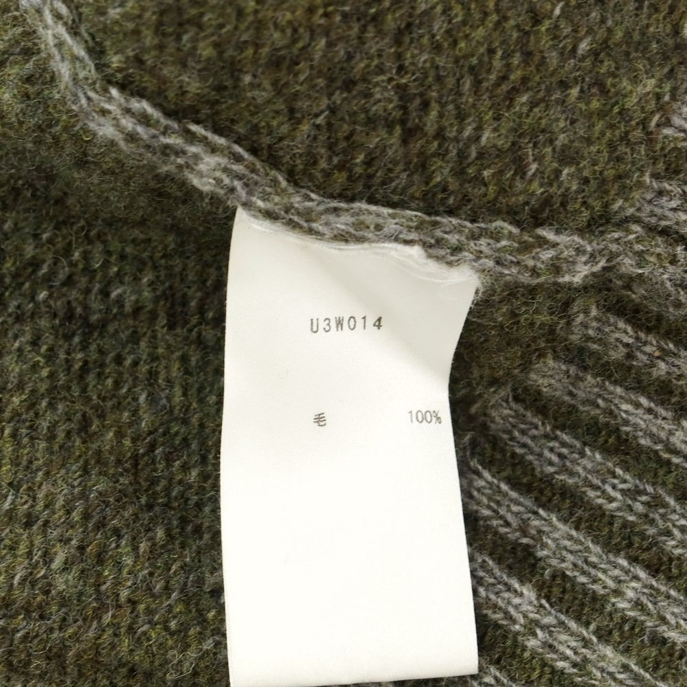 [Used] SCAGLIONE mid-gauge wool crew neck knit, gray x olive [XS] [Condition rank B] ​​[Men&