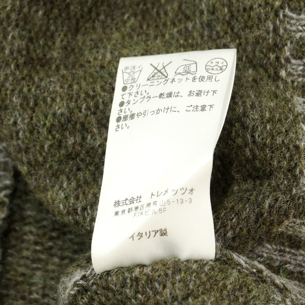 [Used] SCAGLIONE mid-gauge wool crew neck knit, gray x olive [XS] [Condition rank B] ​​[Men&