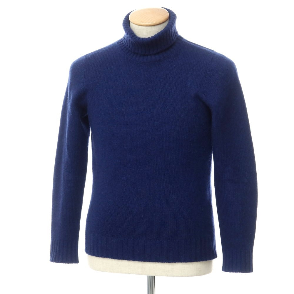 [Used] SCAGLIONE mid-gauge wool crew neck knit, navy blue [XS] [Condition: C] [Men&