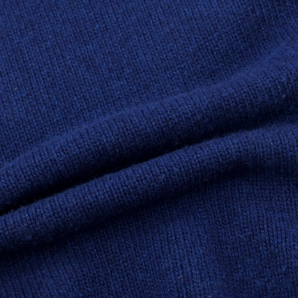 [Used] SCAGLIONE mid-gauge wool crew neck knit, navy blue [XS] [Condition: C] [Men&