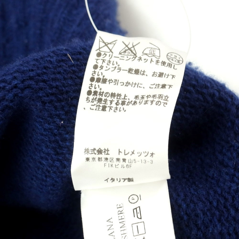 [Used] SCAGLIONE mid-gauge wool crew neck knit, navy blue [XS] [Condition: C] [Men&