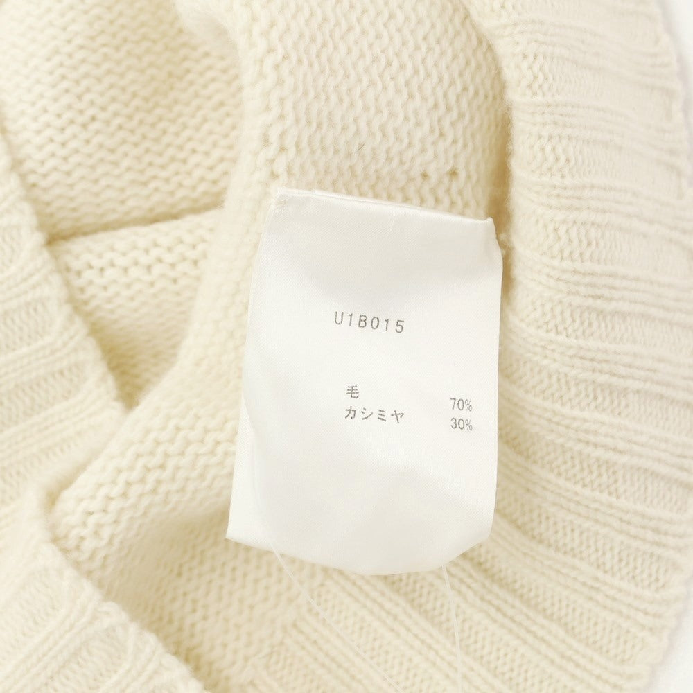 [Used] SCAGLIONE mid-gauge wool crew neck knit, natural [XS] [Condition: C] [Men&