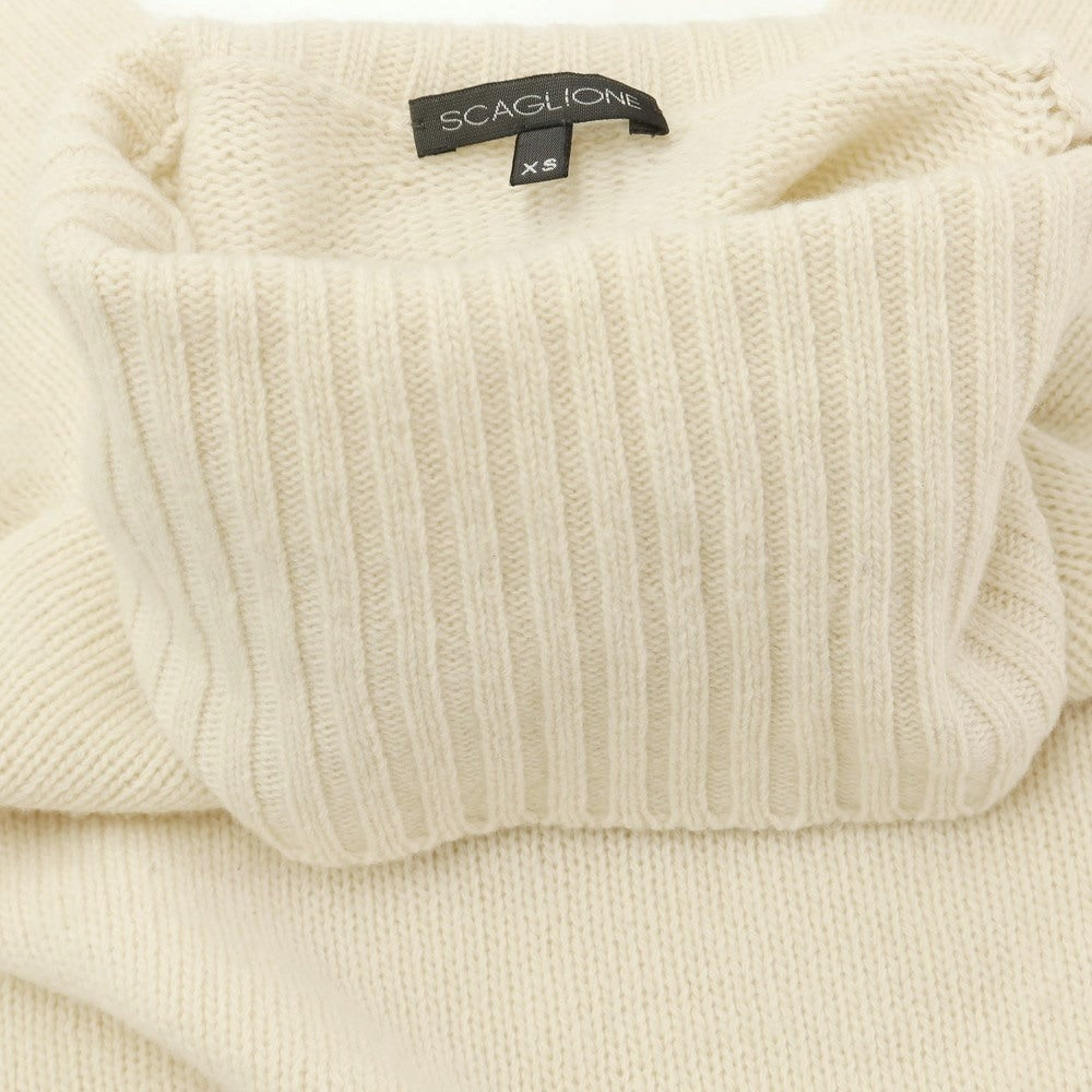 [Used] SCAGLIONE mid-gauge wool crew neck knit, natural [XS] [Condition: C] [Men&