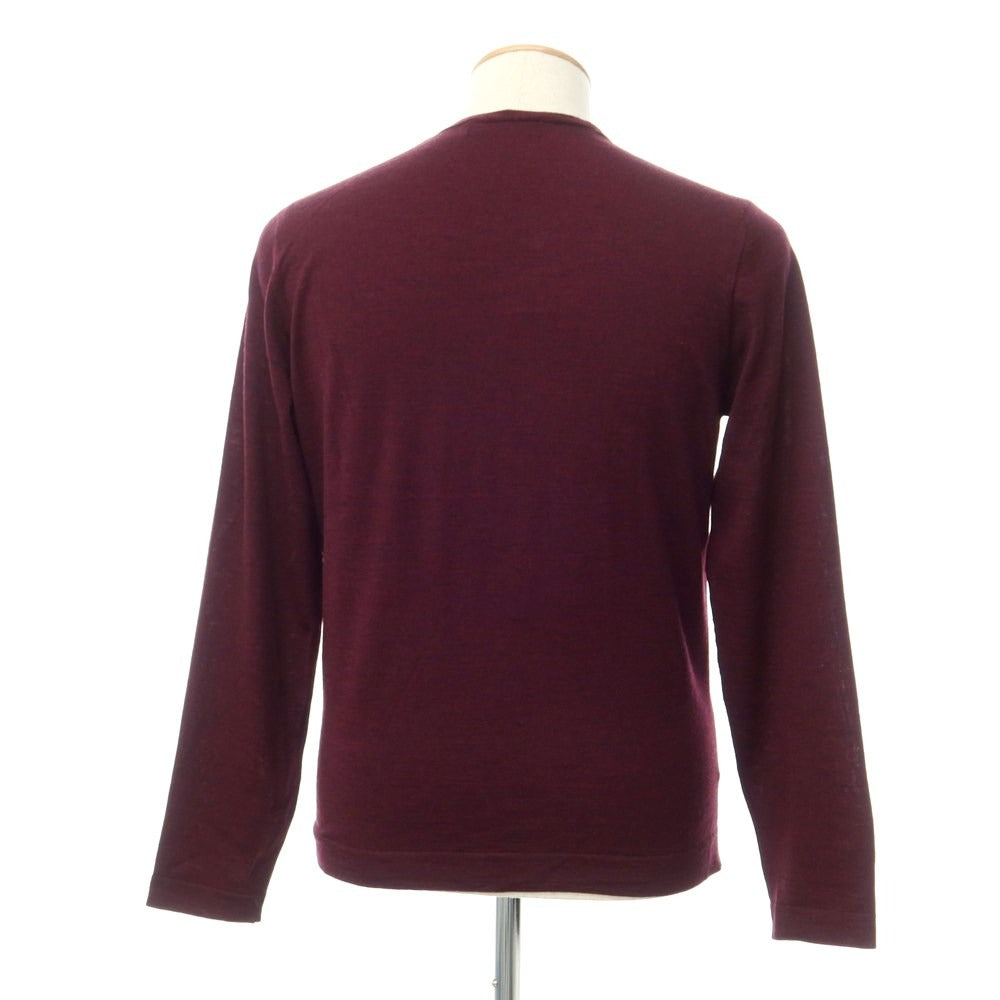 [Used] TOMORROWLAND High gauge wool V-neck knit, wine red [M] [Condition rank B] ​​[Men&