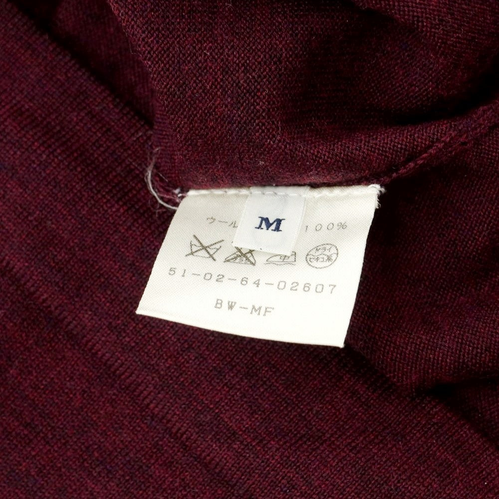 [Used] TOMORROWLAND High gauge wool V-neck knit, wine red [M] [Condition rank B] ​​[Men&