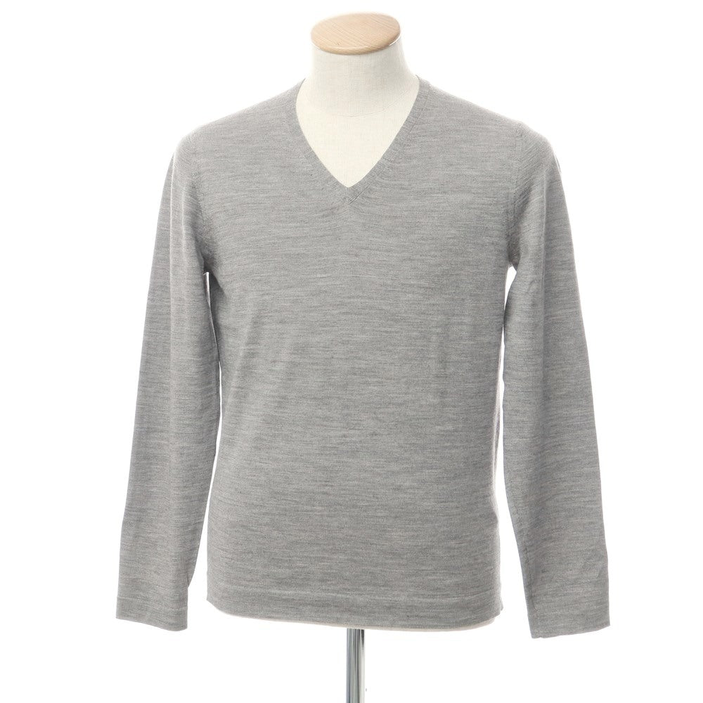 [Used] TOMORROWLAND High gauge wool V-neck knit, grey [M] [Condition rank C] [Men&