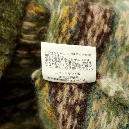 【中古】ジャミーソンズニットウェア Jamieson’s Knitwear ミドルゲージウール フェアアイル柄 ニットベスト オリーブxブラウン【 S 】【 状態ランクB 】【 メンズ 】