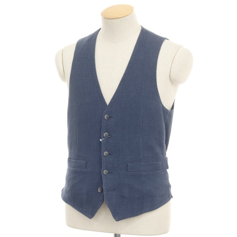 [Used] Three Dots Cotton Linen Vest Casual Gilet Navy [S] [Condition Rank C] [Men&