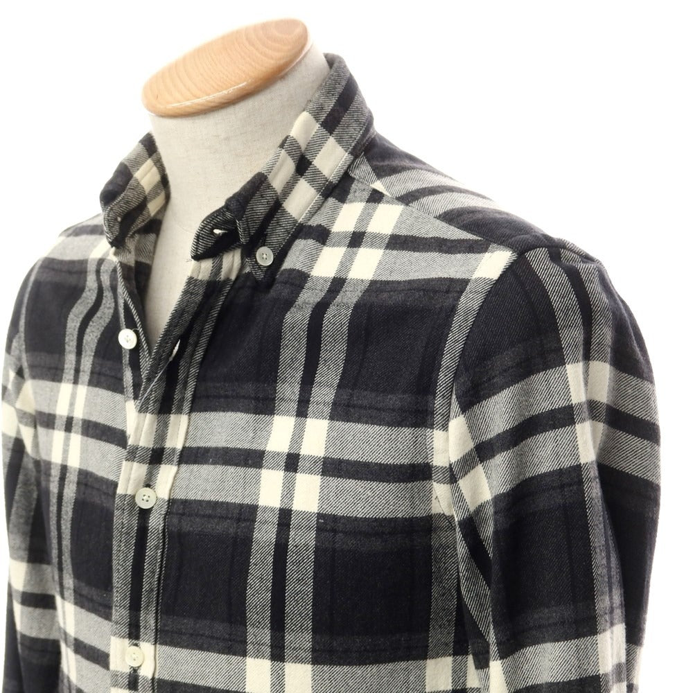 [Used] EDIFICE Cotton Check Button-down Casual Shirt Black x White [38] [Condition Rank C] [Men&