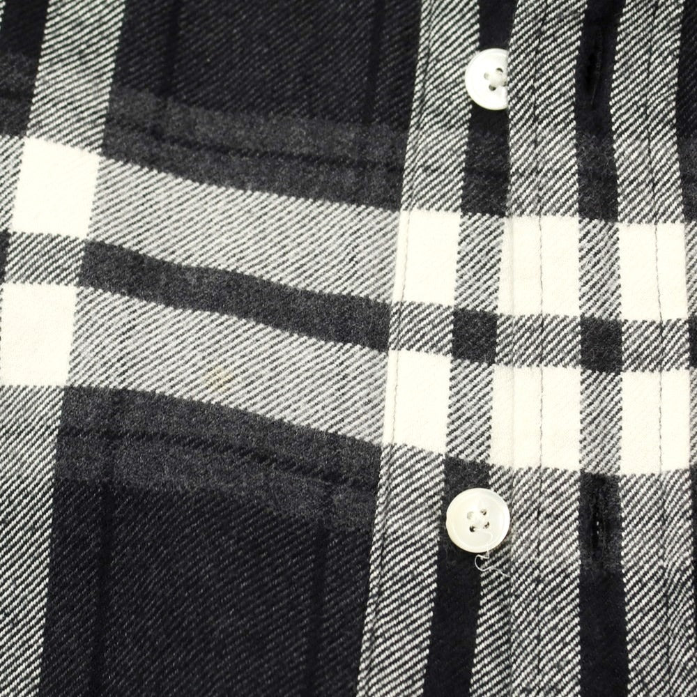 [Used] EDIFICE Cotton Check Button-down Casual Shirt Black x White [38] [Condition Rank C] [Men&