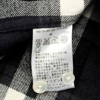 [Used] EDIFICE Cotton Check Button-down Casual Shirt Black x White [38] [Condition Rank C] [Men&