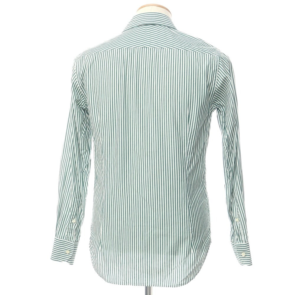 [Used] ORIAN Cotton Striped Wide Collar Dress Shirt Green x White [37] [Condition Rank C] [Men&