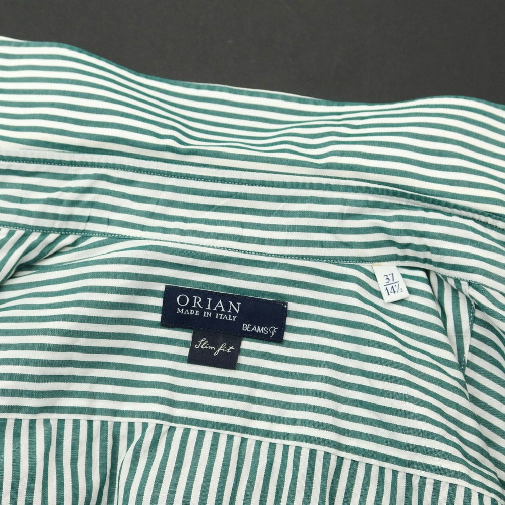 [Used] ORIAN Cotton Striped Wide Collar Dress Shirt Green x White [37] [Condition Rank C] [Men&