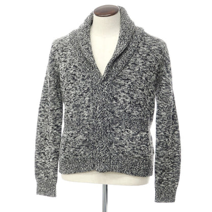 [Used] Jun Hashimoto junhashimoto Mid-gauge wool shawl collar cardigan Black x White [3] [Condition Rank B] ​​[Men&