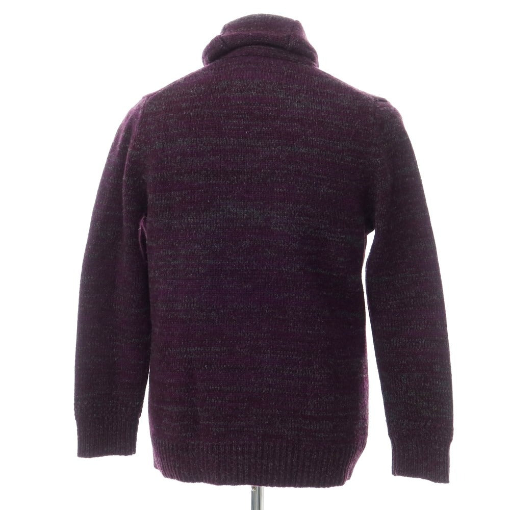 [Used] Side Slope Mid-gauge Wool Cashmere Shawl Collar Cardigan Purple x Gray [2] [Condition Rank C] [Men&