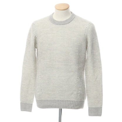 [Used] ESTNATION Mid-gauge wool acrylic crew neck knit, gray x white [M] [Condition rank B] ​​[Men&