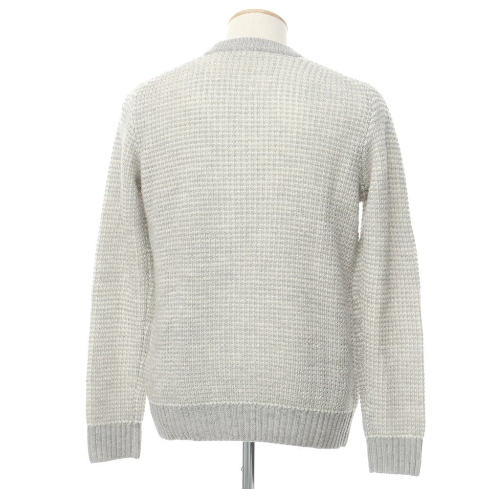 [Used] ESTNATION Mid-gauge wool acrylic crew neck knit, gray x white [M] [Condition rank B] ​​[Men&