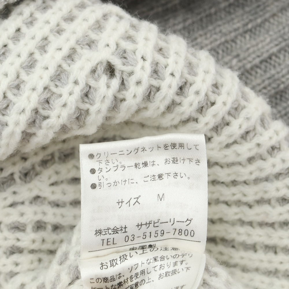 [Used] ESTNATION Mid-gauge wool acrylic crew neck knit, gray x white [M] [Condition rank B] ​​[Men&