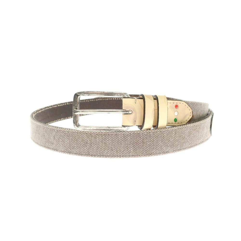 [Used] PAOLO VITALE Canvas Belt Warm Gray x Beige [90] [Condition Rank C] [Men&