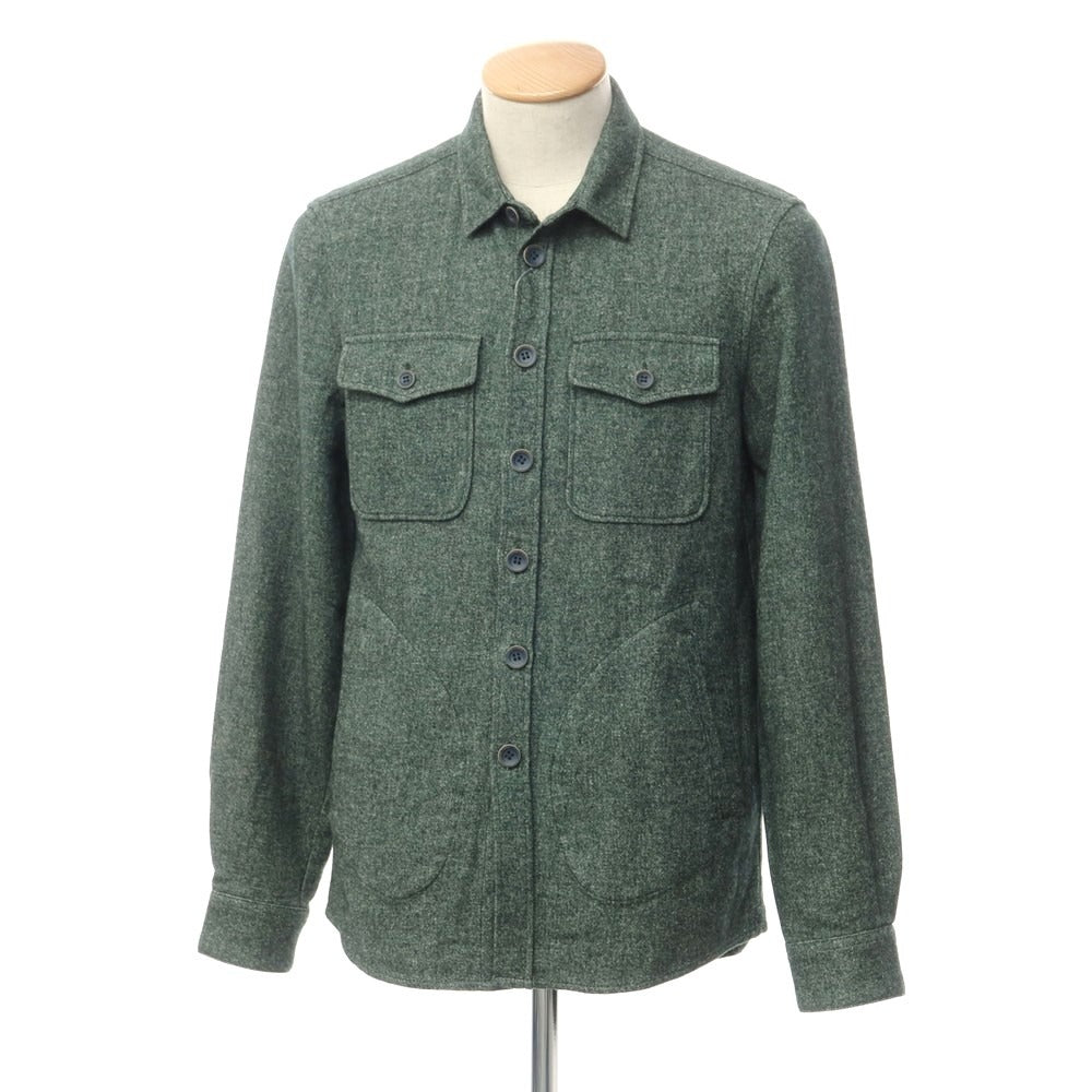 [Used] JACOB COHEN Acetate wool cashmere casual shirt, dark green [S] [Condition rank A] [Men&