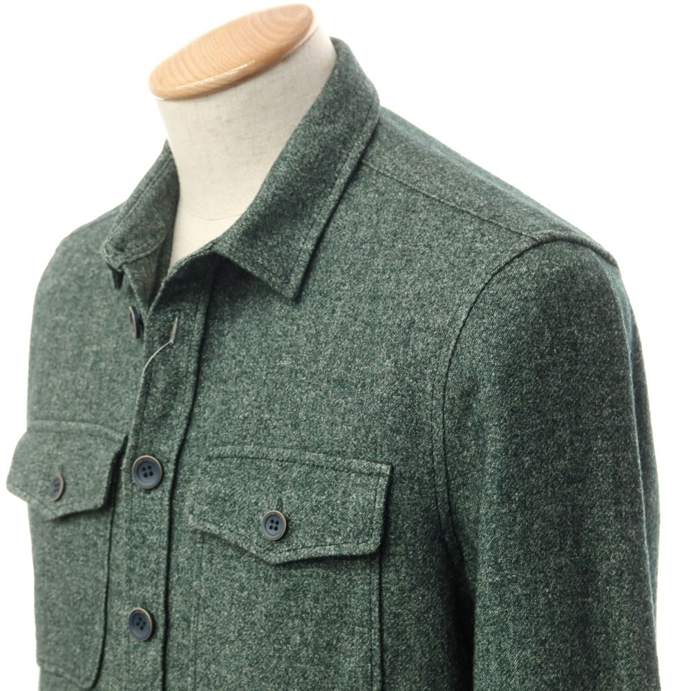 [Used] JACOB COHEN Acetate wool cashmere casual shirt, dark green [S] [Condition rank A] [Men&