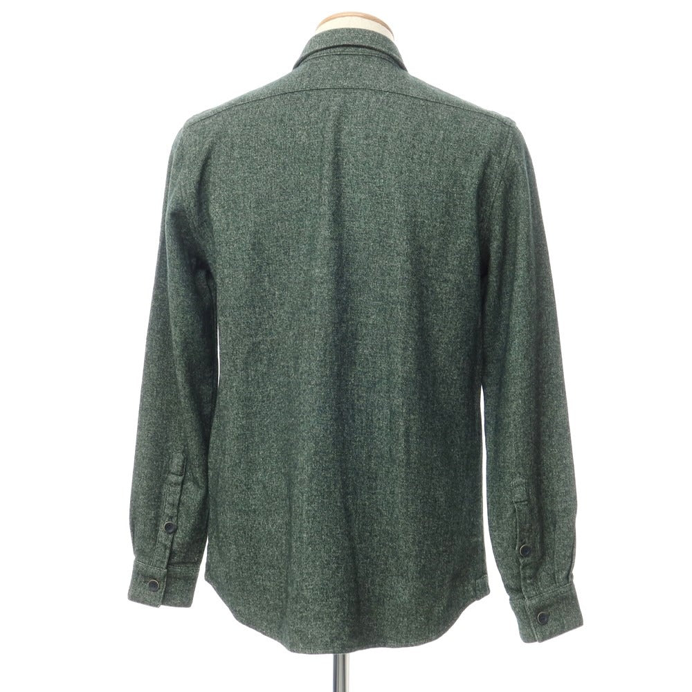 [Used] JACOB COHEN Acetate wool cashmere casual shirt, dark green [S] [Condition rank A] [Men&