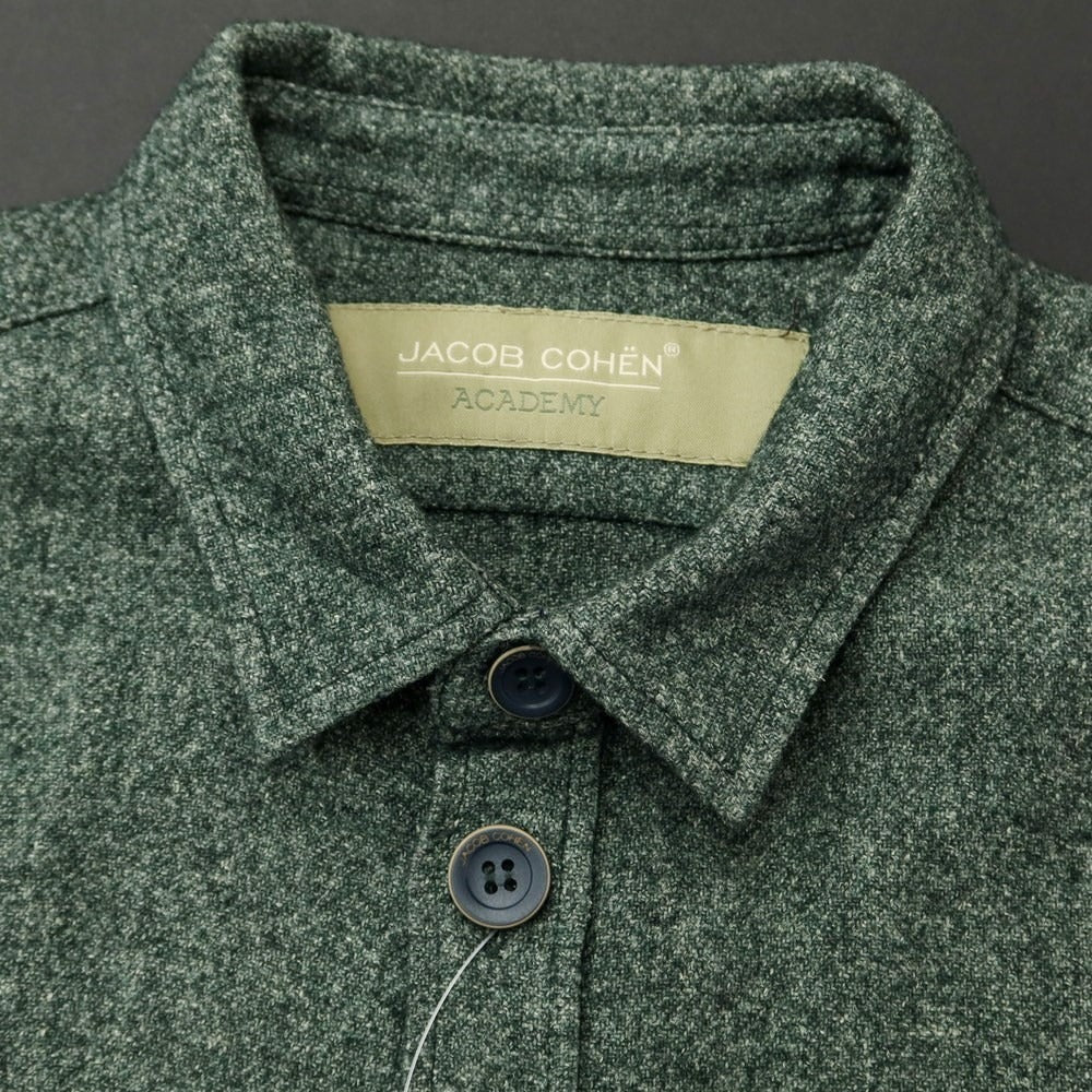 [Used] JACOB COHEN Acetate wool cashmere casual shirt, dark green [S] [Condition rank A] [Men&