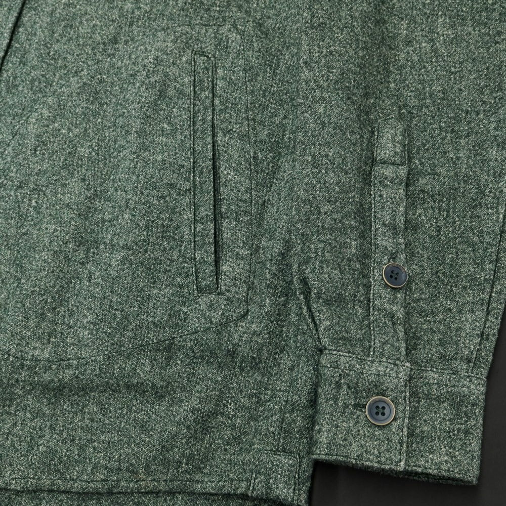 [Used] JACOB COHEN Acetate wool cashmere casual shirt, dark green [S] [Condition rank A] [Men&