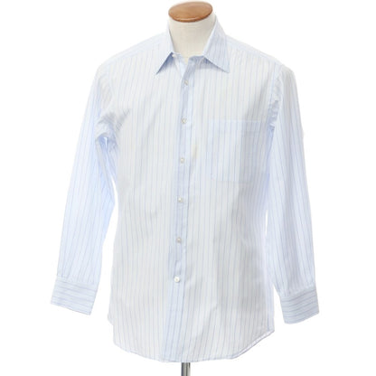 [Used] LANVIN Cotton Striped Regular Collar Dress Shirt Blue [40-82] [Condition Rank C] [Men&