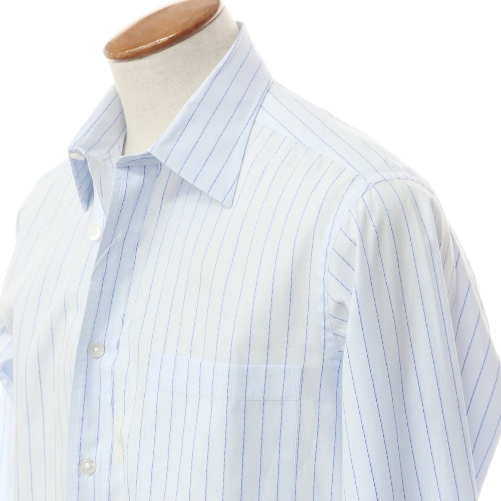 [Used] LANVIN Cotton Striped Regular Collar Dress Shirt Blue [40-82] [Condition Rank C] [Men&